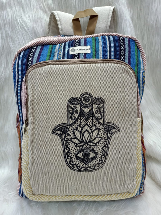 Hemp Art Bagpack (Hamsa Hand)